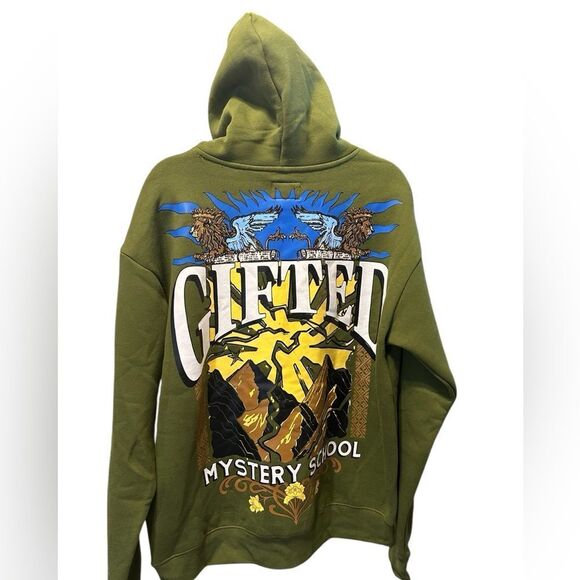 NWT GFTD LA Unisex Olive Green Men's Gifted Mystery School Graphic Hoodie Size M - Picture 2 of 10
